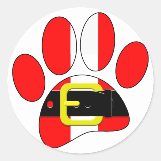 Weihnachtshund Runder Aufkleber (Vorderseite)