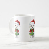 Weihnachtshund, Santa Dog Niedlicher Welpenurlaub Kaffeetasse (Vorderseite Links)