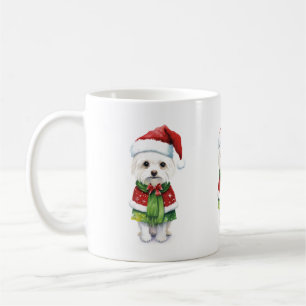 Weihnachtshund, Santa Dog Niedlicher Welpenurlaub Kaffeetasse