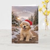 Weihnachtshund Santa Mütze Trail Karte (Gelbe Blume)