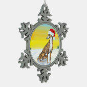 weihnachtshund schneeflocken Zinn-Ornament (Links)