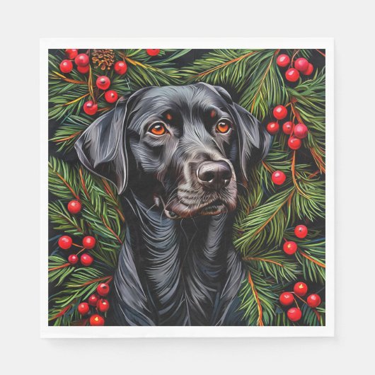 Weihnachtshund Serviette (Vorderseite)