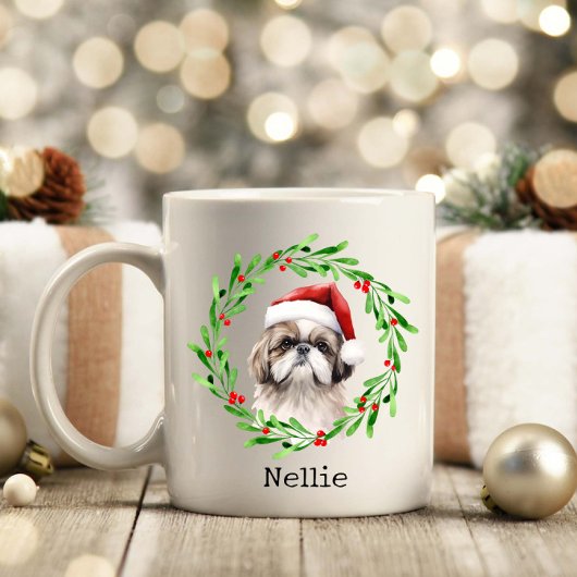 Weihnachtshund Shih Tzu Weihnachtsmann Haustier Kaffeetasse