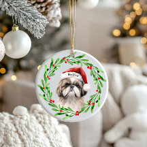 Weihnachtshund Shih Tzu Weihnachtsmann Haustier