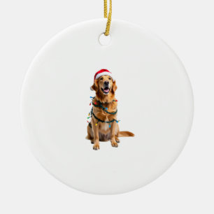 Weihnachtshund-Shirt, Weihnachten Golden Retriever Keramik Ornament