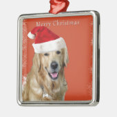Weihnachtshund Silbernes Ornament (Links)