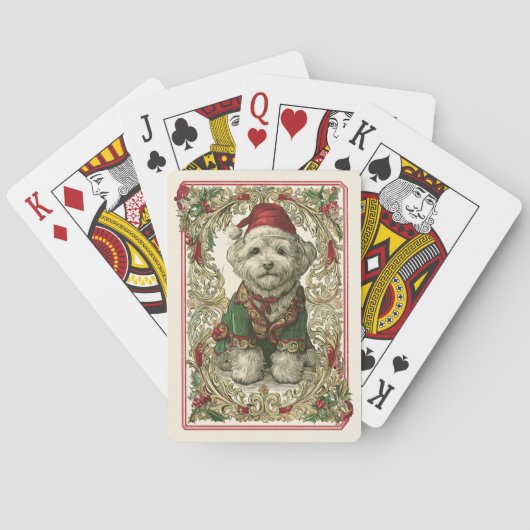 Weihnachtshund Spielkarten (Rückseite)
