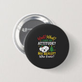 Weihnachtshund Stimmung Feiertags Humor Button (Vorne & Hinten)