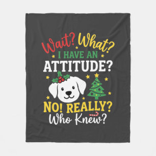Weihnachtshund Stimmung Feiertags Humor Fleecedecke