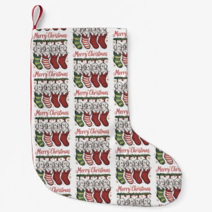 Weihnachtshund Süße Welpen in Strümpfen Retro Weih Kleiner Weihnachtsstrumpf