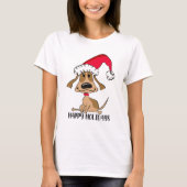 Weihnachtshund T-Shirt (Vorderseite)
