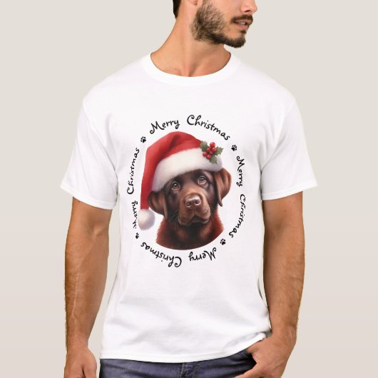 Weihnachtshund Weihnachtsschokolade Labrador Retri T-Shirt (Vorderseite)