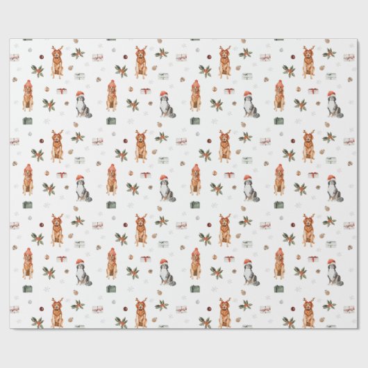 Weihnachtshunde 1 geschenkpapier (Flach)