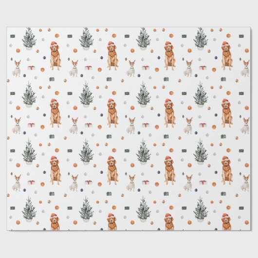 Weihnachtshunde 2 geschenkpapier (Flach)