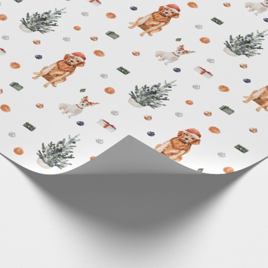 Weihnachtshunde 2 geschenkpapier (Ecke)