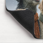 Weihnachtshunde-Caroler in Schneeflocken Mousepad (Ecke)