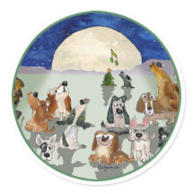 Weihnachtshunde Cartoon Green Ring Umschlag Aufkle