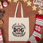 Weihnachtshunde Cuddles Typografie Tragetasche