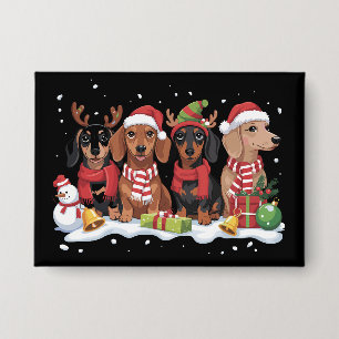 Weihnachtshunde Dachshund Liebhaber Hundemama  Button