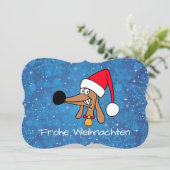 Weihnachtshunde Dackel Hund Feiertagskarte (Stehend Vorderseite)