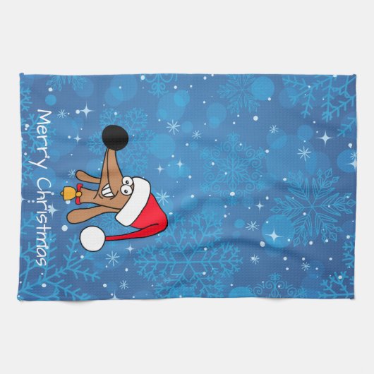 Weihnachtshunde Dackel Hund Geschirrtuch (Horizontal)