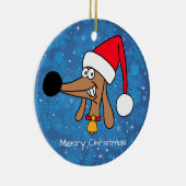 Weihnachtshunde Dackel Hund Keramik Ornament (Rechts)