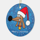 Weihnachtshunde Dackel Hund Keramik Ornament (Links)