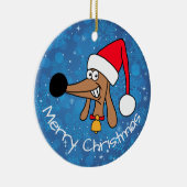 Weihnachtshunde Dackel Hund Keramik Ornament (Rechts)