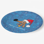 Weihnachtshunde Dackel Hund Pappteller (Schrägansicht)