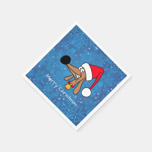 Weihnachtshunde Dackel Hund Serviette (Ecke)