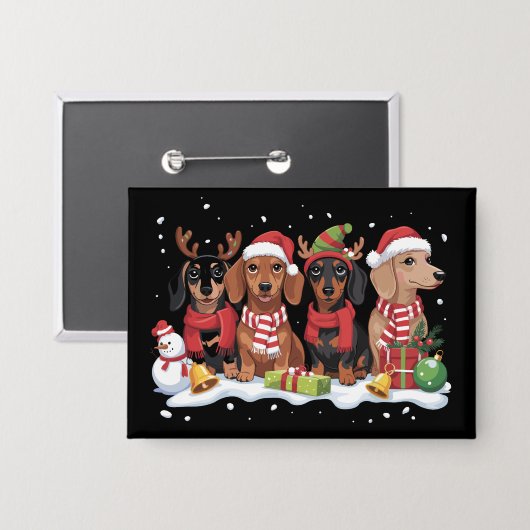 Weihnachtshunde Dackel Lover Hund Mama Button (Vorderseite/Rückseite)