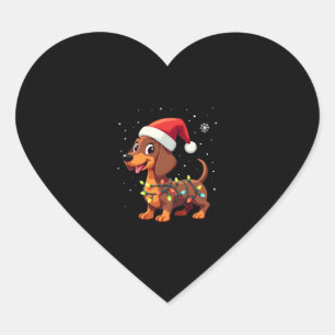 Weihnachtshunde Dackel Weihnachten Dackel 3 Herz-Aufkleber