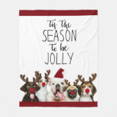 Weihnachtshunde - das ist die Jahreszeit zum Jolly Fleecedecke (Vorderseite)
