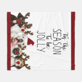 Weihnachtshunde - das ist die Jahreszeit zum Jolly Fleecedecke (Vorderseite (Horizontal))