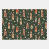 Weihnachtshunde der deutschen Schäferhunde mit Aqu Geschenkpapier Set (Vorderseite 2)
