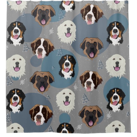 Weihnachtshunde Duschvorhang (Vorderseite)
