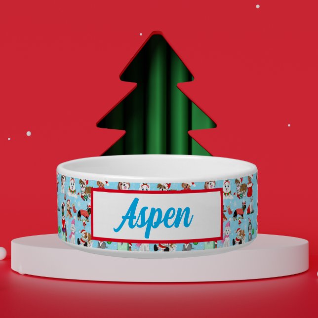 Weihnachtshunde Feier Name des Hauses Napf (Fun whimsical Christmas pattern that is fun to add to your Christmas decorations! )