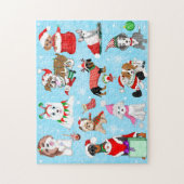 Weihnachtshunde-Feier Puzzle (Vertikal)