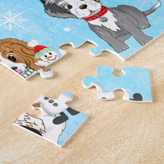 Weihnachtshunde feiern puzzle (Seite)