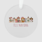 Weihnachtshunde Feliz Navidog Ornament (Vorderseite)