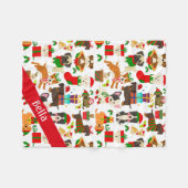 Weihnachtshunde Fleecedecke (Vorderseite (Horizontal))