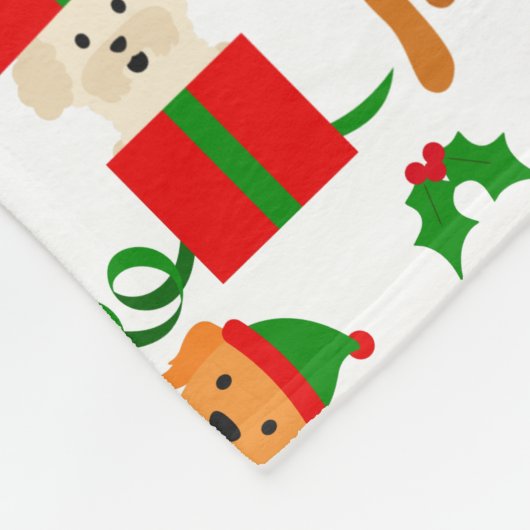 Weihnachtshunde Fleecedecke (Ecke)