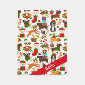 Weihnachtshunde Fleecedecke (Vorderseite)