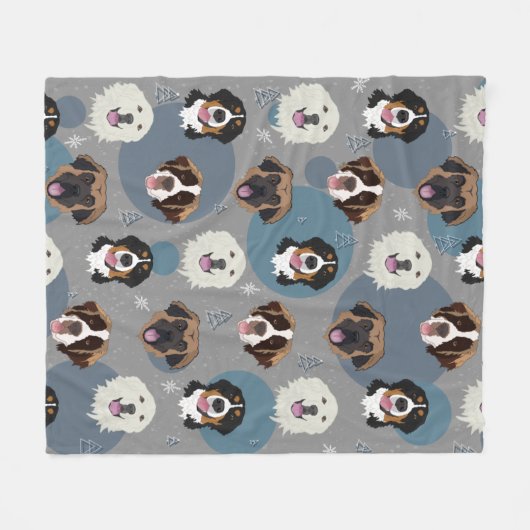 Weihnachtshunde Fleecedecke (Vorderseite (Horizontal))