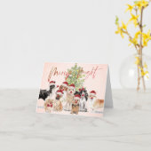 Weihnachtshunde Foto Merry Bright Card Karte (Gelbe Blume)