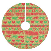 Weihnachtshunde Furries Polyester Weihnachtsbaumdecke (Vorderseite)