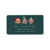 Weihnachtshunde geben Adresse Etikett zurück Adressaufkleber (Vorne)