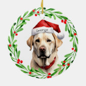 Weihnachtshunde Gelbe Labrador Labrador Retriever Keramik Ornament (Hinten)