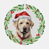 Weihnachtshunde Gelbe Labrador Labrador Retriever Ornament Aus Glas (Rückseite)
