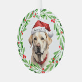 Weihnachtshunde Gelbe Labrador Labrador Retriever Ornament Aus Glas (Vorderseite links)